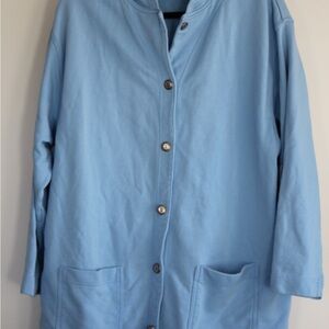 100% cotton Eddie Bauer Blue Button-Up Jacket